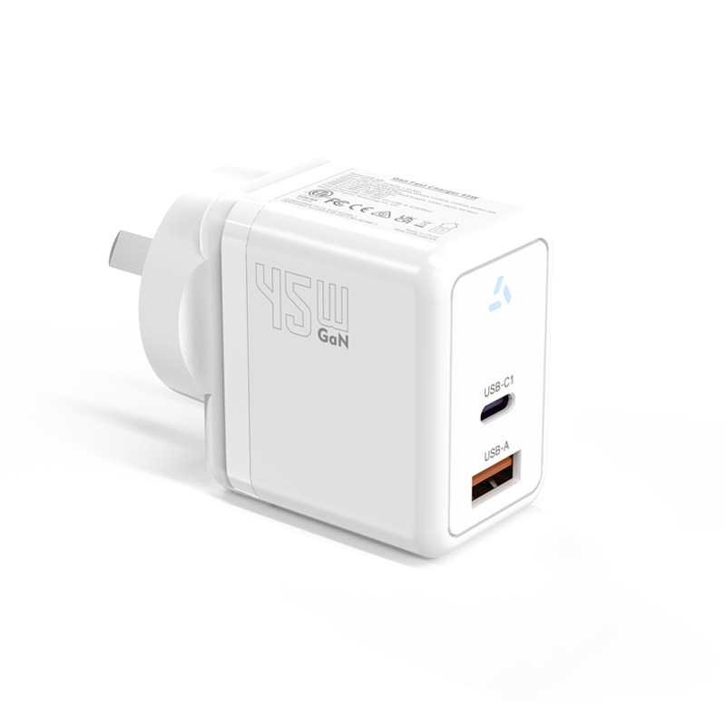 PD45W Australia para adaptador de alimentación de computadora portátil de Apple 45W GaN interfaz A + C