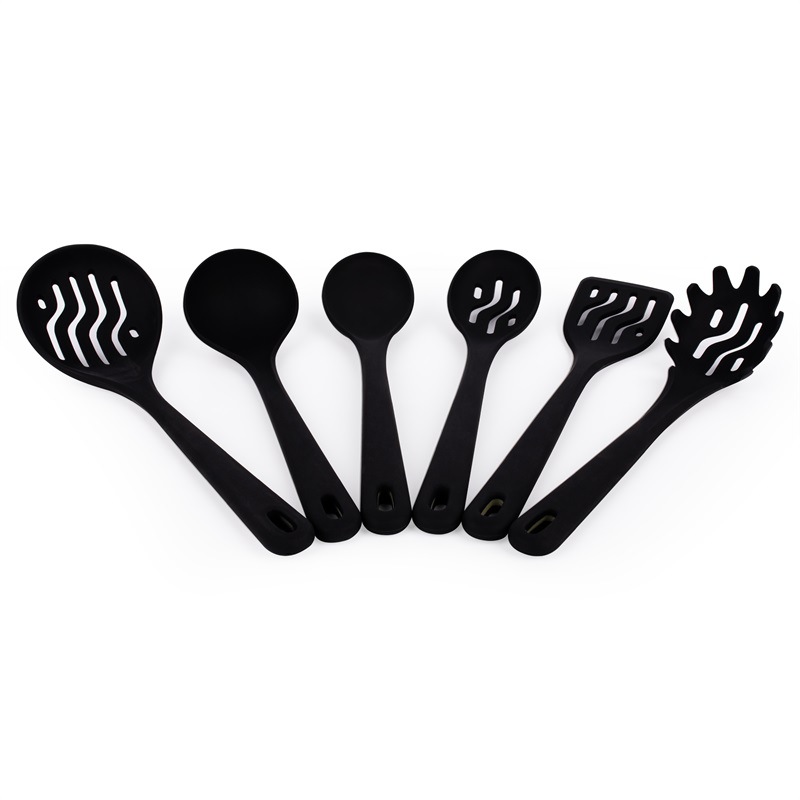 新款硅胶厨具六件套漏铲漏勺意面爪粉爪硅胶包尼龙厂家定制颜色