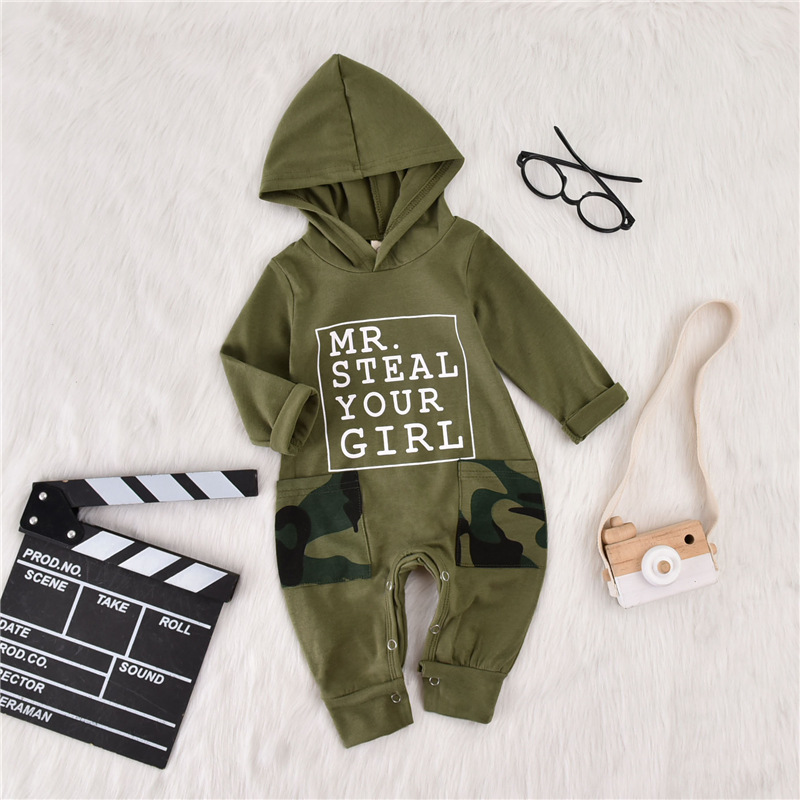 New Baby Children's Clothing Boys' Hooded Romper Long Climbing Jumpsuit display picture 16