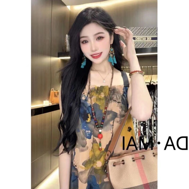 Summer Dress for Women, Mid-Length Dress, Suspender Dress, Stylish and Fashionable French-Style Nightgown, Niche Design, Slimming and Figure-Flattering, Suitable for Outerwear Summer Dress for Women, Mid-Length Dress, Suspender Dress, Stylish and Fashionable French-Style Nightgown, Niche Design, Slimming and Figure-Flattering, Suitable for Outerwear