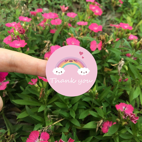 Cartoon hand-painted weather thank you stickers for children cute handmade decorative stickers birthday gift sealing stickers