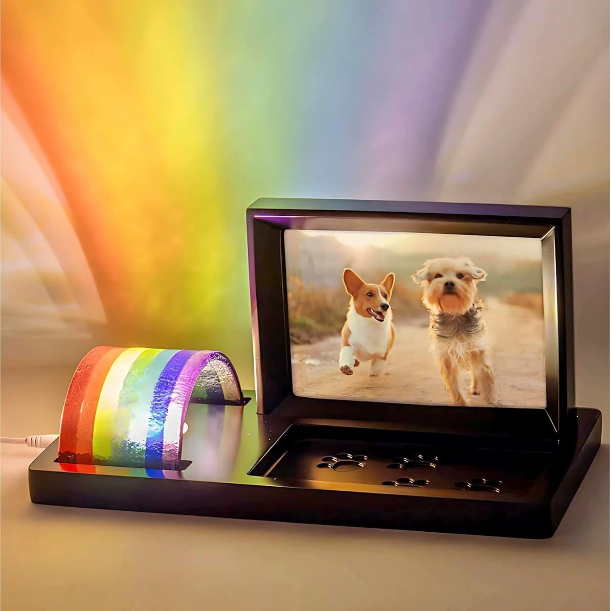 Новинка для трансграничной торговли: деревянная радужная фоторамка с подносом для фотографий, настольное украшение для дома