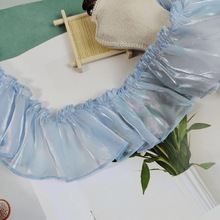 7厘米宽闪亮珠光缎褶皱蕾丝花边辅料洛丽塔窗帘围裙蛋糕设计面料