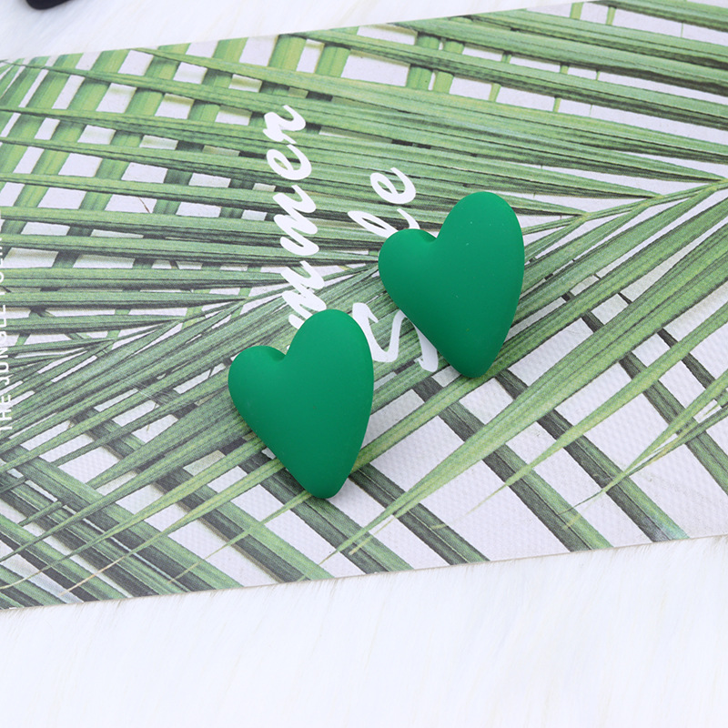 9g Weight Earrings Classification 1 Pair Quantity Daily Occasion Acrylic Material Heart Shape Pattern Women'S Gender Spray Paint Design Fashion Style 1 Pair Fashion Heart Shape Spray Paint Arylic Earrings 19