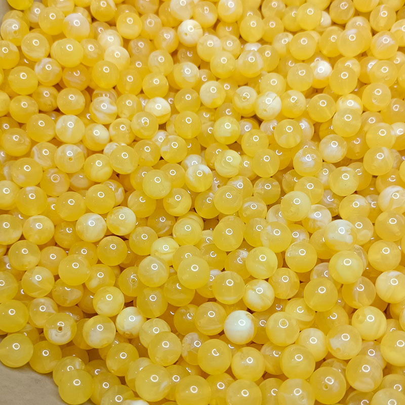 The second generation of imitation beeswax floating flower chicken yellow loose beads fluorescent floating salt water resin through hole round beads 6-24mmDIY beads The second generation of imitation beeswax floating flower chicken yellow loose beads fluorescent floating salt water resin through hole round beads 6-24mmDIY beads