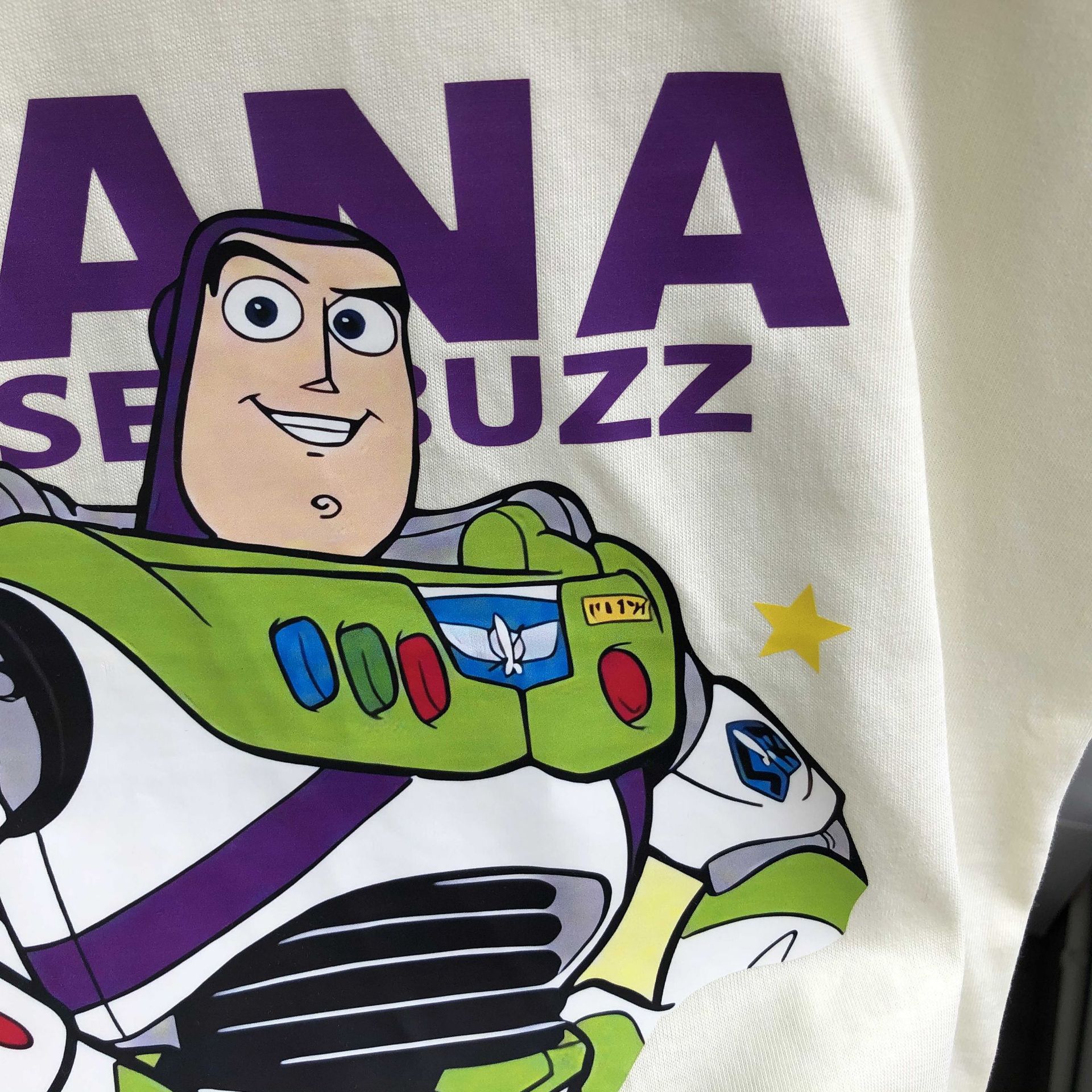 (2개) BUSTLES LIGHTYEAR CARTOON 미국식 반팔 티셔츠 소년 및 소녀 중 및 빅 키즈 패션 브랜드 INS 여름 새로운 퓨어 코튼 반팔 티셔츠