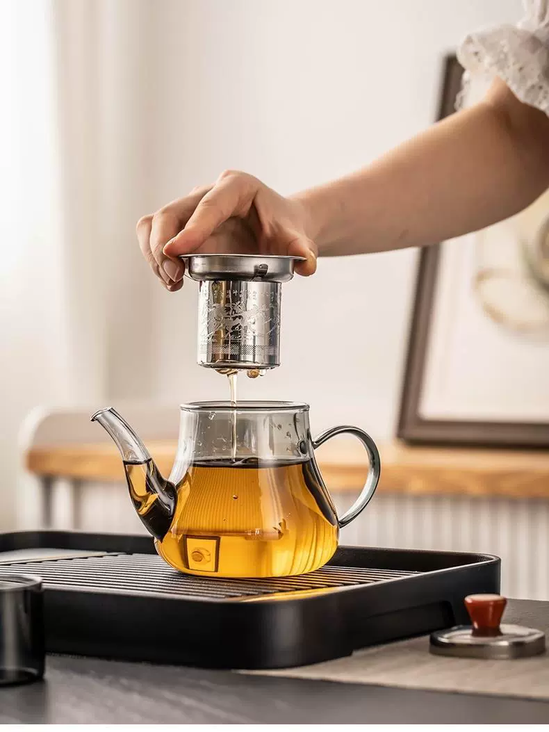 Glass tea set, filter stainless steel, teapot, flavored tea, tea cup