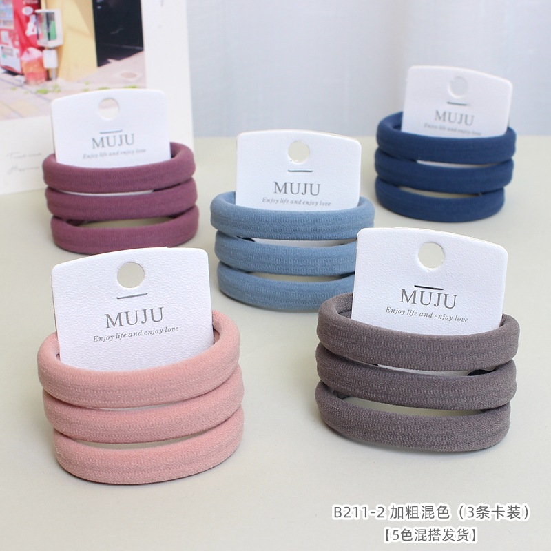 [Carga de tarjeta] sensación de alto nivel coreano de cabello de código de barras de moda de alta elasticidad de cabello anillo de cabello correa de cola de caballo