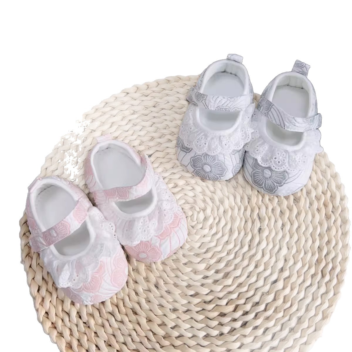 Newborn Baby Princess Shoes Soft Sole Lace Lace Baby Girl Toddler Spring & Fall 0-1 Years Old Non-Slip Non-Falling Cloth Shoes 5