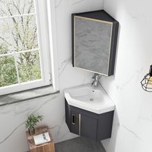 小户型挂墙式三角太空铝浴室柜 组合全铝卫生间配套 洗脸柜吊柜