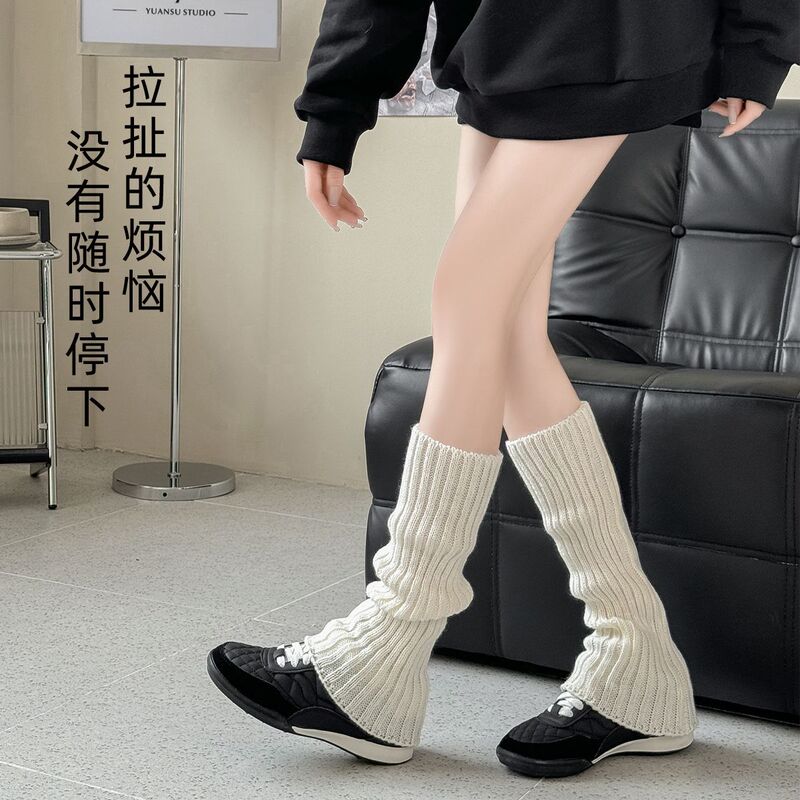 褚暨袜子袜套堆堆袜子女秋冬保暖加厚白色针织腿套显腿细辣妹百搭|undefined