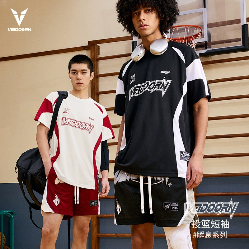 [Тот же стиль, что и коронация Ву Цзе] Мужской американский спортивный костюм Weidong с короткими рукавами, спортивный топ для бега, дышащий баскетбольный мяч