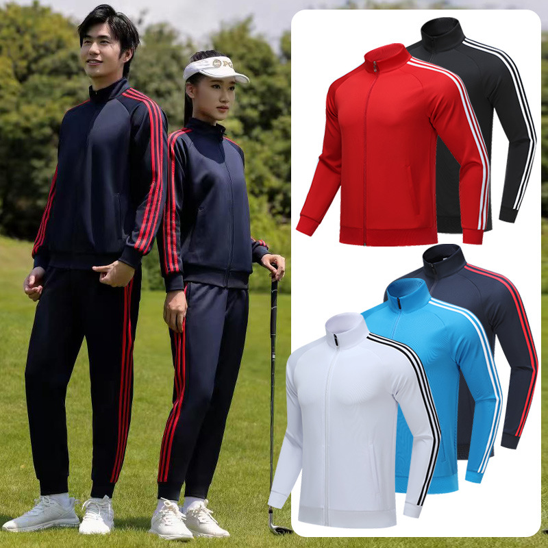 New Long-Sleeved Sportswear Jacket with Stand Collar, Casual Tennis Wear for Men and Children, Training Suit Set, Customized for Autumn and Winter for Women