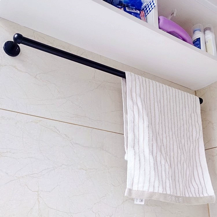 Вешалка для полотенец для ванной комнаты, 150 см, подвесная для полотенец без перфорации, черная вешалка для полотенец, одинарная штанга для туалета, подвесная дверная задняя стойка для полотенец