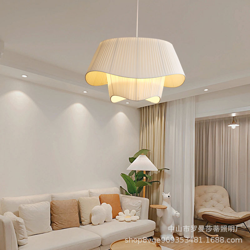 Estilo francés mediados de la antigua araña de estilo nórdico ins tela diseño arte modelado lámparas comedor dormitorio lámpara sala de estar lámpara principal