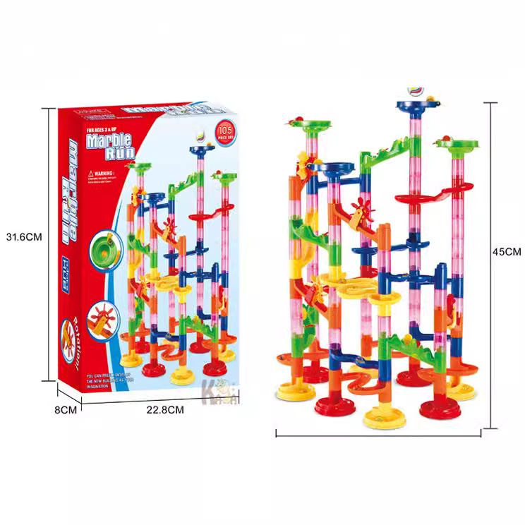 Track building blocks ball 105PCs three-dimensional maze 3D pipe DIY Enlightenment puzzle building blocks cross-border toys