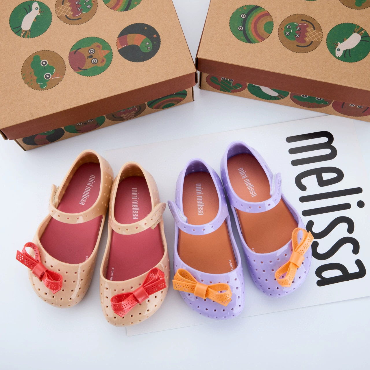 2025 Melis*a желеобразные туфли-сабо для девочек с бантиком, пляжная обувь