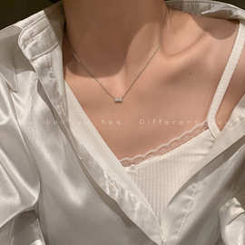 精致小巧蝴蝶结镶钻项链女夏简约小众设计感百搭配饰choker锁骨链