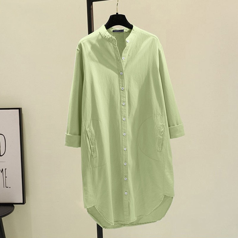 Cardigan, Shirt Tops Type Casual, Office, Daily Occasion Wholesale Women's Casual Style Japanese And Korean Leisure Solid Color Long Sleeve Blouses