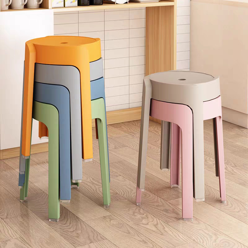Thickened Plastic Stool for Adults, Household High Stool, Dining Table Stool, Nordic Minimalist Dressing Stool, Household Guest Stool