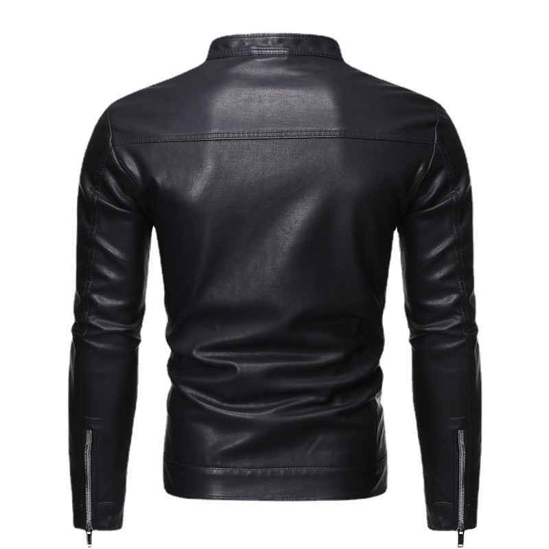 Giacca in pelle da uomo nuova giacca casual da moto autunno e inverno Abbigliamento da uomo_voghion.com