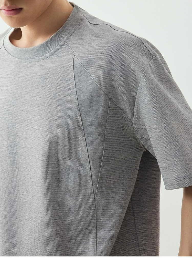 Áo thun nam cổ tròn tay ngắn phong cách công sở, chất liệu cotton thoáng mát, kiểu dáng thể thao — đen chi tiết 30