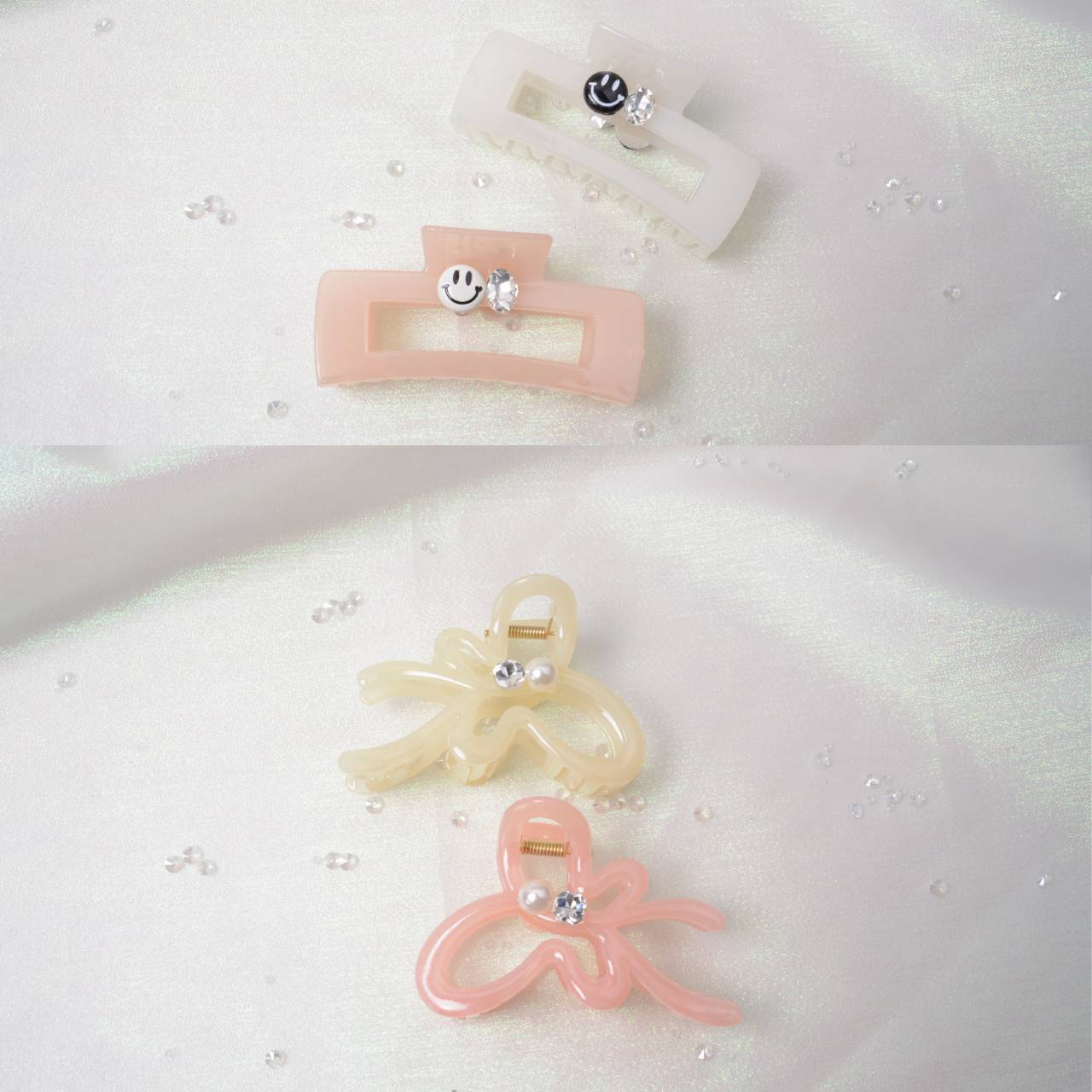 Cross-Border Jelly Color Transparent Butterfly Diamond Hairpin Women's New High-End Grabber High-End Shark Clip Headwear Hair Accessories