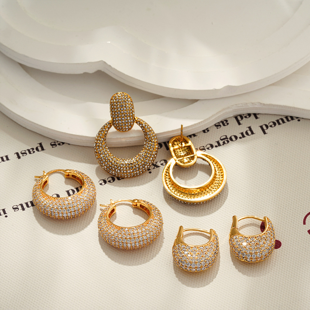 15g Weight Copper Ear Needle Material Hoop Earrings Classification 1 Pair Quantity Daily, Street Occasion Copper Material Geometric Pattern All Seasons Season Women's Gender Polished Finish Plating Design Simple Style, Classic Style Style 1 Pair Simple Style Classic Style Geometric Plating Copper Hoop Earrings 12
