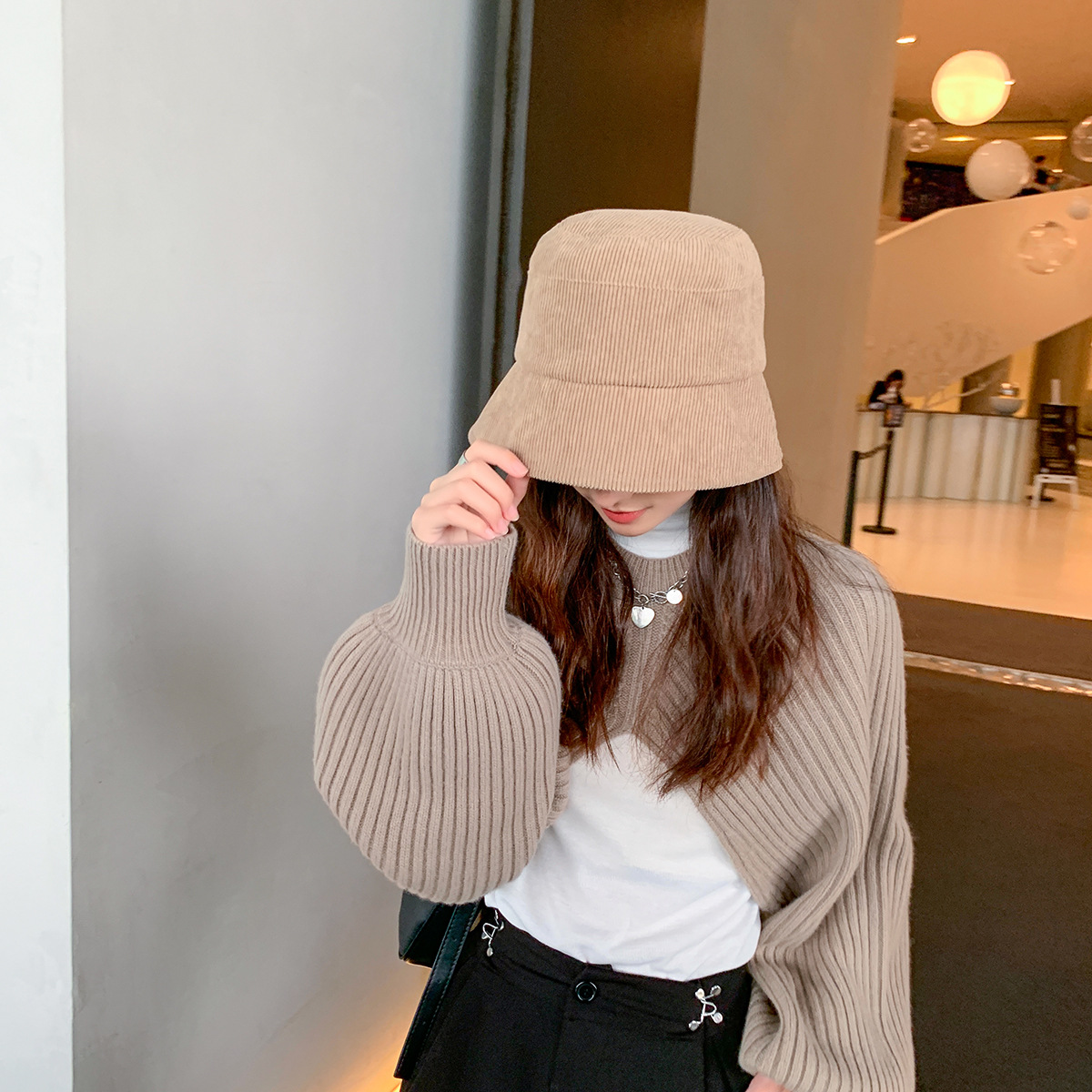 Pure Color Hat Korean Fashion Trend Split Corduroy Fisherman Hat display picture 9