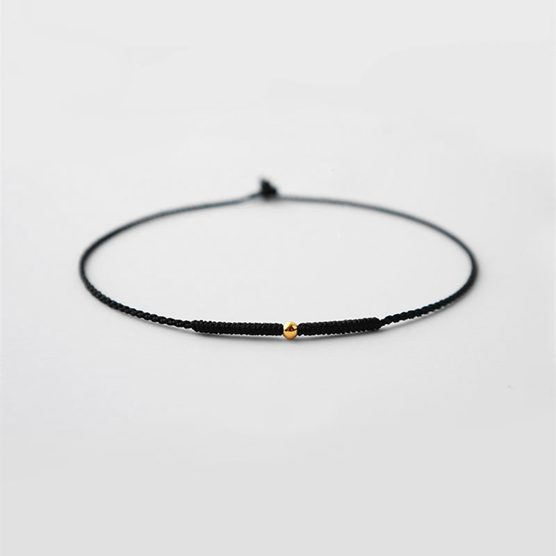 Red Rope Bracelet Bracelet Anklet DIY Men's and Women's 14K Pack Gold Bead Bracelet Anklet Jewelry Simple and Elegant