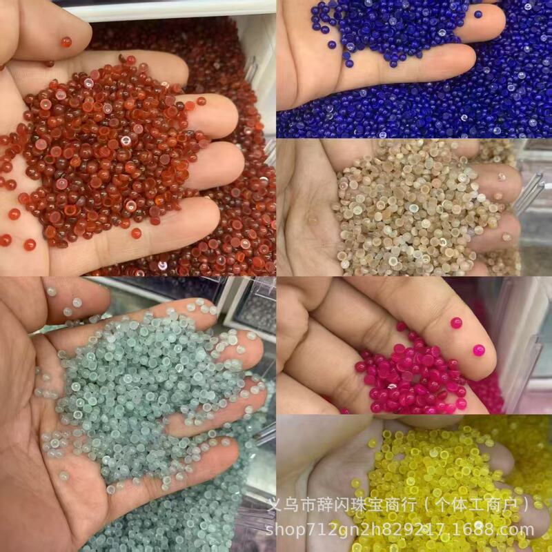 Cross-Border Direct Sales Natural Red Agate Round 3mm Ring Surface European and American Fashion Agate Loose Stone Gemstone Wholesale Semi-Finished Products