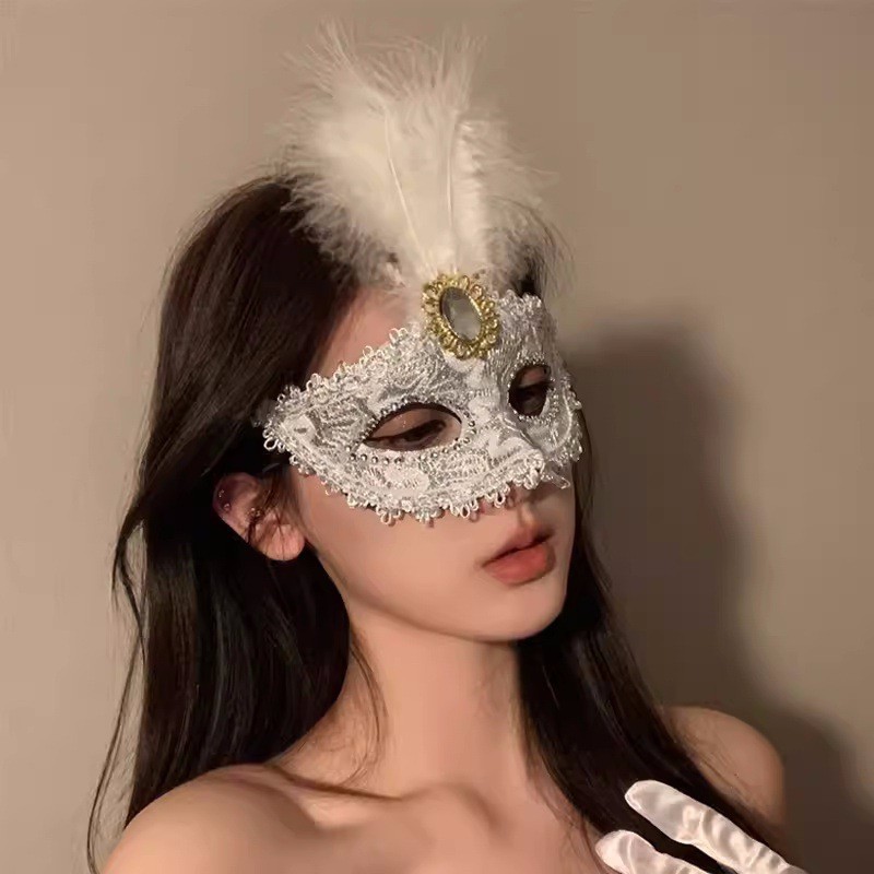 黑色花朵面具假面舞会装扮道具晚会年会半脸面具眼罩化妆之夜面罩|undefined