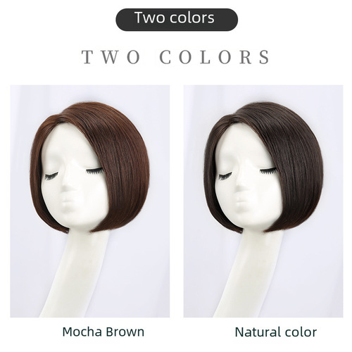 Full head wig for women, short hair, curly bobo style, fashion side part, human hair wig for women