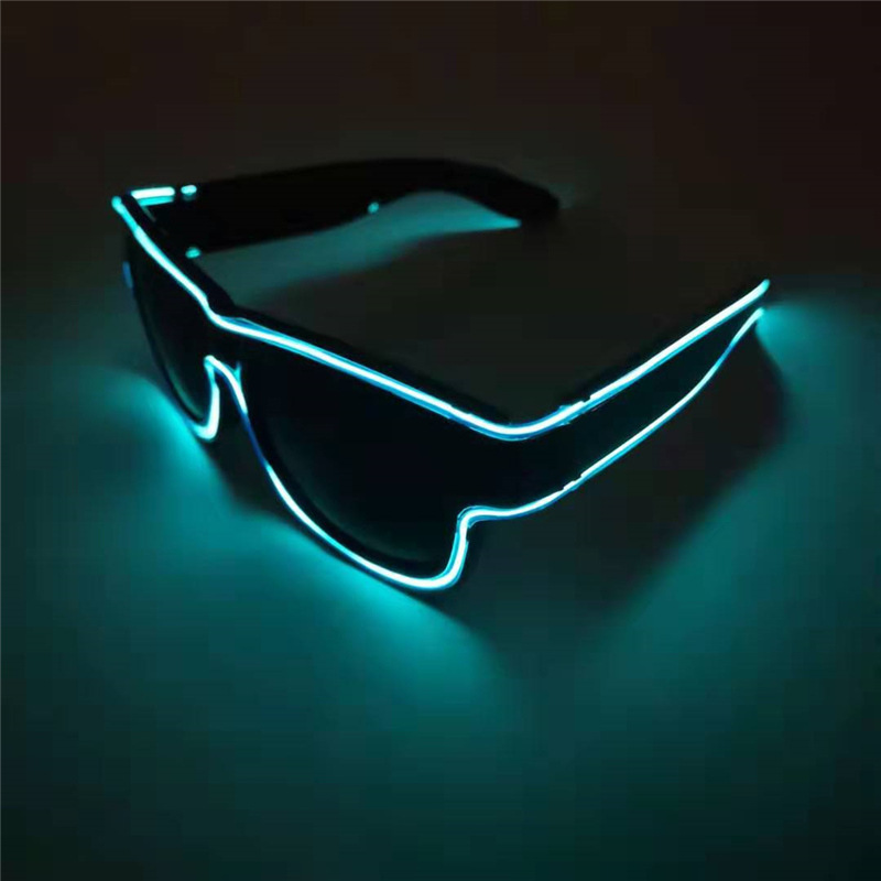 Fabricante suministro de gafas luminosas inalámbricas recargables de luz fría, gafas luminosas transfronterizas de discotecas, bares, fiestas, gafas luminosas LED
