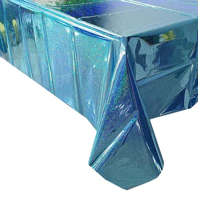 Fuente fabricantes suministran color Iris láser desechable mantel de plástico impermeable a prueba de aceite desechable ins estilo mantel