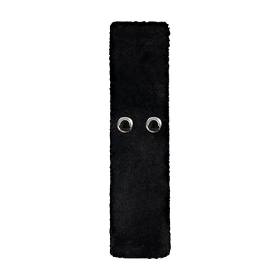 Protective Cover, Seat belt shoulder pad - rabbit-fur-black-with-holes