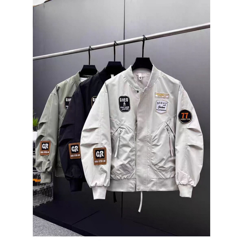 American Retro Casual Trendy Brand New Couple Tops Pilot 2025 Baseball Jacket Men's Jacket Pea Green