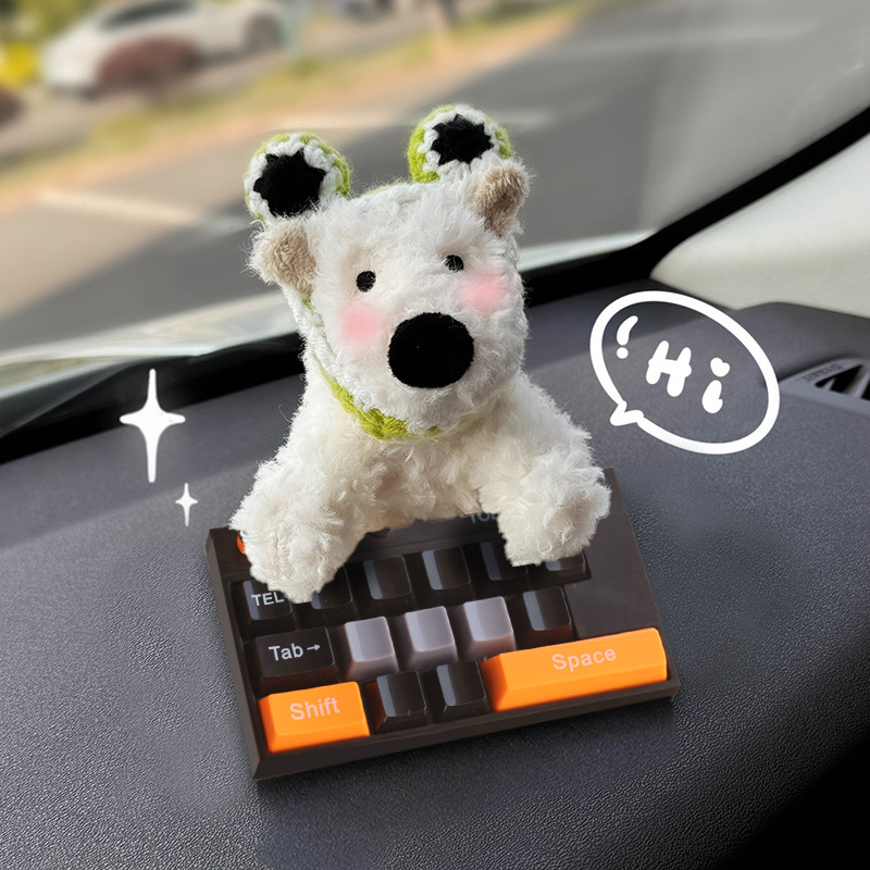 Tarjeta de estacionamiento temporal del automóvil lindo West Highland Puppy Keyboard Teléfono del automóvil Número de matrícula Decoración del automóvil Mover el automóvil