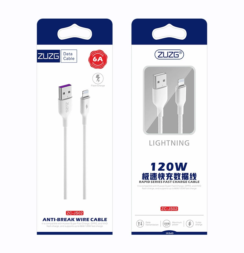 Зарядный кабель (ZUZG) JS01 — универсальный Lightning, Type-C, Micro, 1–2 м, быстрая зарядка 5A