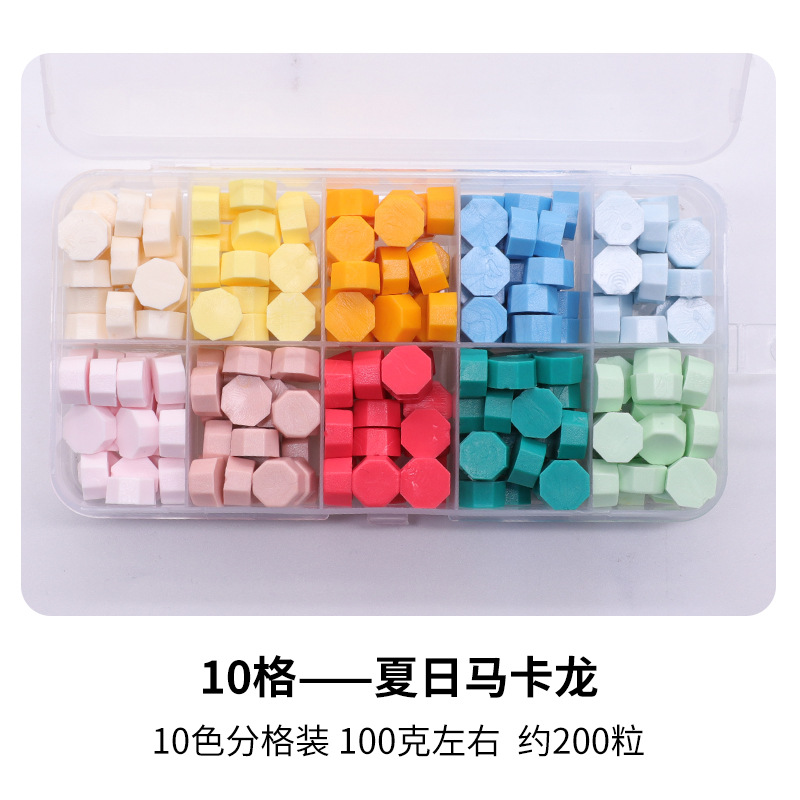 Fuego pintura cera grano traje de color mezclado 24 caja de cuadros de color ocho lados fuego pintura sellado cera fuego pintura sello cera grano fábrica al por mayor