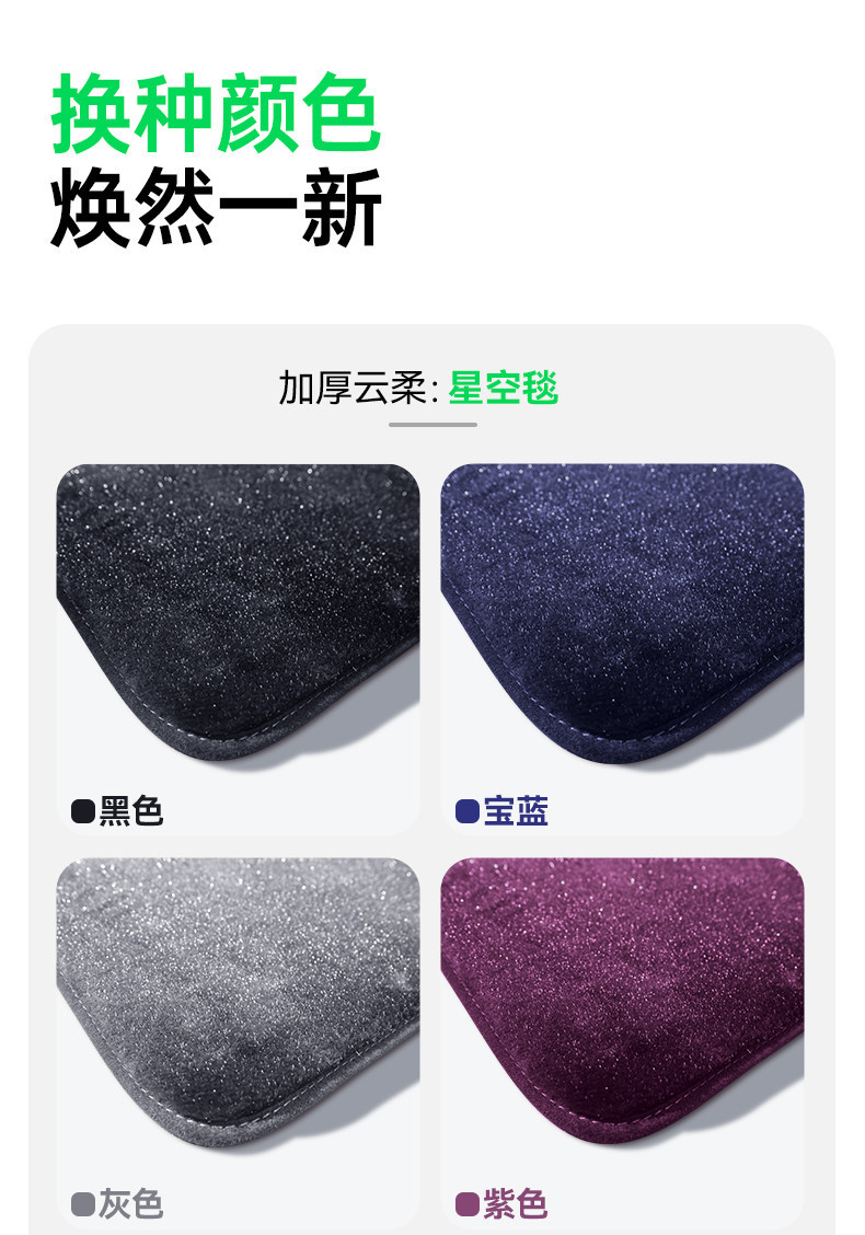 Suitable for the New Zeekr 009 Floor Mats, Starry Sky Carpet Surface, 26 Types of Car Interior Modification Accessories, Trunk Mat