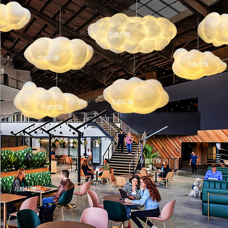 Cloud Lamp, Cream Wind Lamp, Milk Tea Shop, Library, Children's Playground Theme Decorative Lamp, Cotton Chandelier, Commercial Use for Shops Cloud Lamp, Cream Wind Lamp, Milk Tea Shop, Library, Children's Playground Theme Decorative Lamp, Cotton Chandelier, Commercial Use for Shops
