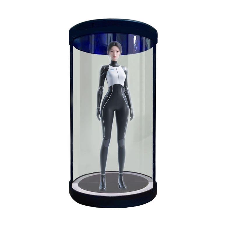 圆柱透明屏全息投影展柜裸眼3D立体悬浮成像虚拟数字人智能互动|undefined
