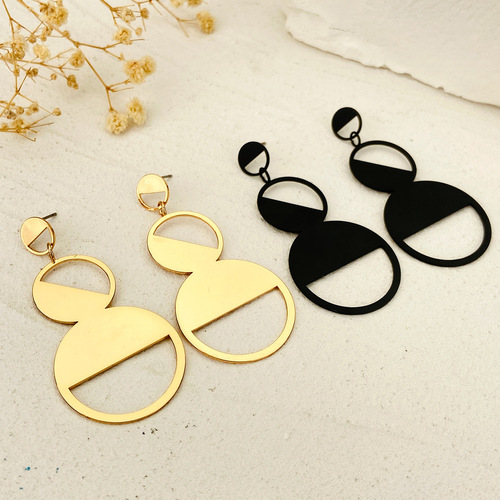 Elegant Geometric Light-Clear Ear Drops for Women - Luxurious and Trendy, Exaggerated Personality Cross-Border Accessory Wholesale