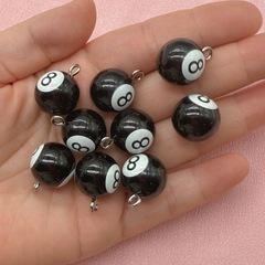 仿真黑8台球创意树脂饰品diy包包挂件桌球钥匙扣手工饰品配件批发