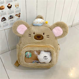 可爱双肩包痛包生日礼物2026新款玩偶公仔小老鼠看jK少女背包毛绒