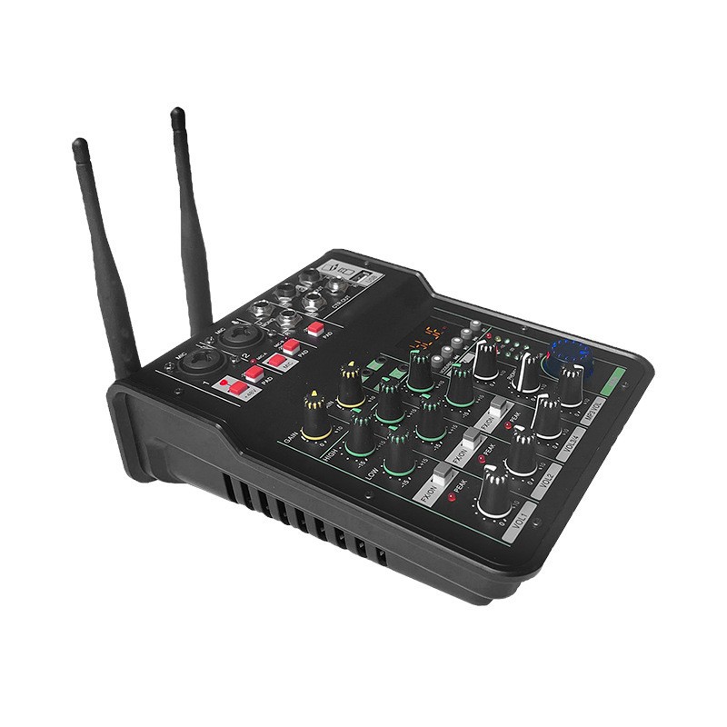 Mezclador bluetooth pequeño profesional transfronterizo de 4 vías con amplificador de potencia con efecto de reverberación micrófono K canción rendimiento de escenario será