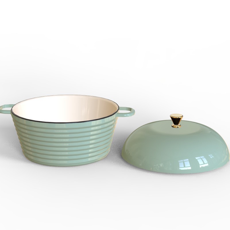 China's best-selling cast iron enamel pot, apple enamel pot, housewarming gift, souvenir, kitchenware set with logo