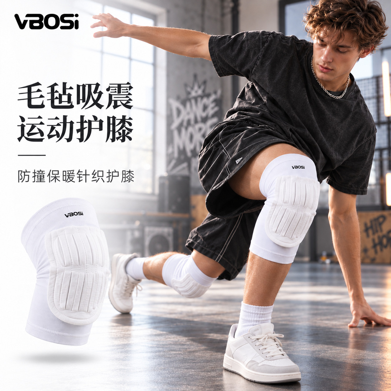 Felt knee pads, shock-absorbing, anti-fall, compression, warm, yoga, dance, outdoor training, sports protective gear, factory direct delivery