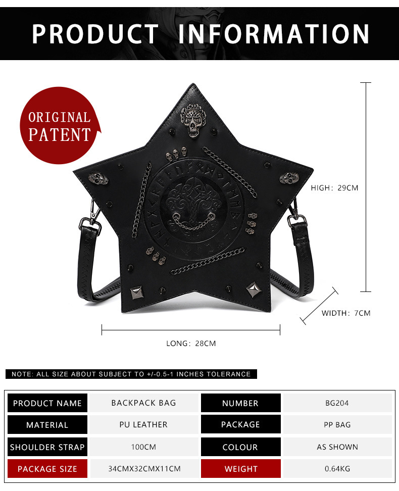 BG204 尺寸表 English